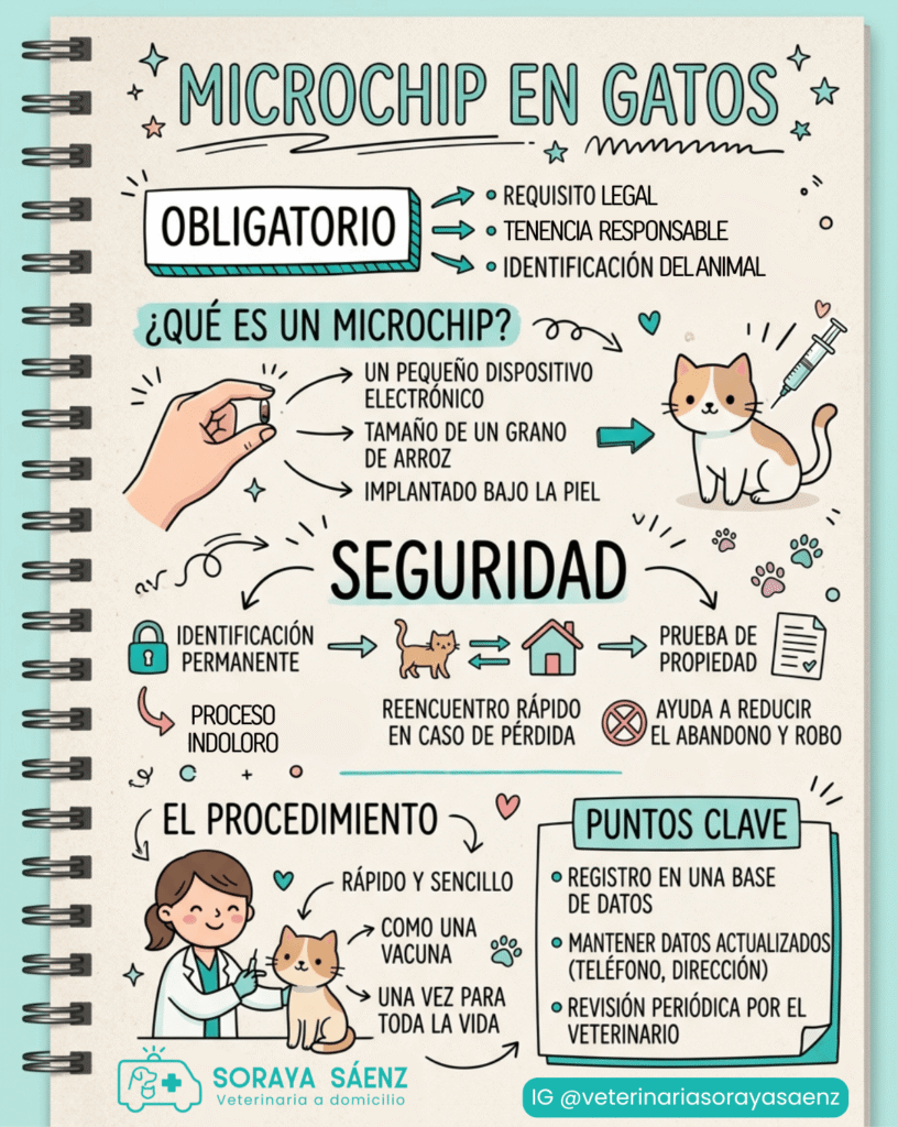 Infografía explicativa sobre el microchip en gatos en España